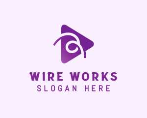 Wire - Wireless Play Button logo design