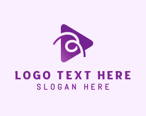 Purple - Wireless Play Button logo design