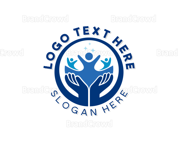 Human Hand Globe Logo