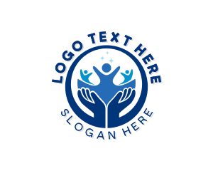 Non Profit - Human Hand Globe logo design