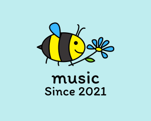 Preschooler - Cute Bee Flower Cartoon logo design