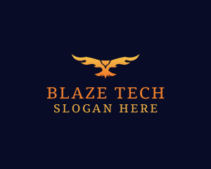 Blazing Fire Phoenix logo design