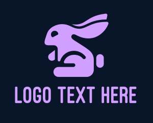 Hare - Purple Little Bunny logo design