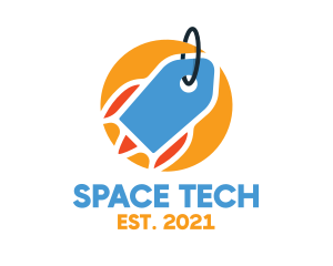 Label Space Rocket logo design