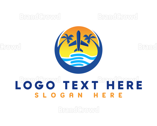 Flying Plane Beach Logo