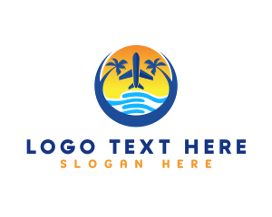 Flight - Flying Plane Beach logo design