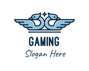 Pigeon - Symmetrical Dove Wings logo design
