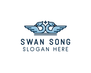 Symmetrical Dove Wings logo design