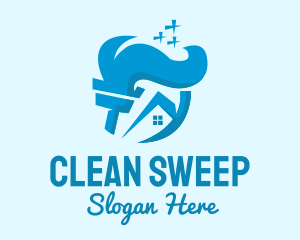 Blue House Sweep logo design