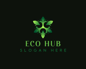 Organic Eco Leaf logo design