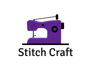 Stitch - Purple Sewing Machine logo design