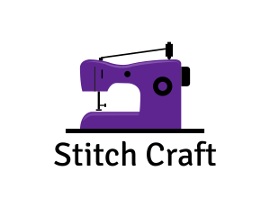 Embroidering - Purple Sewing Machine logo design