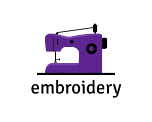 Purple Sewing Machine logo design