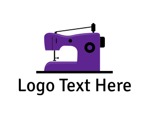 Embroidering - Purple Sewing Machine logo design