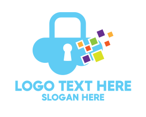 Multicolor Cloud Lock Logo