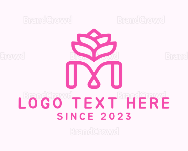 Pink Lotus Letter M Logo