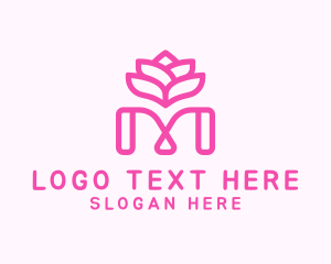 Pink Lotus Letter M Logo