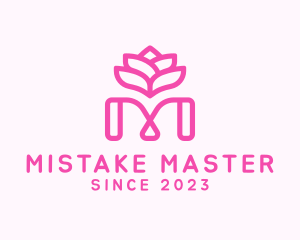 Pink Lotus Letter M logo design