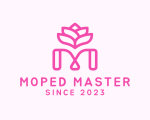 Pink Lotus Letter M logo design