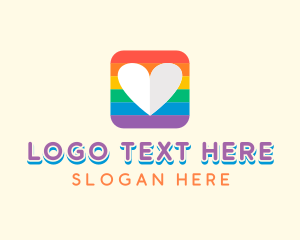 Gay - Rainbow Heart Pride logo design
