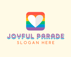 Rainbow Heart Pride logo design