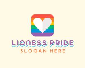 Rainbow Heart Pride logo design