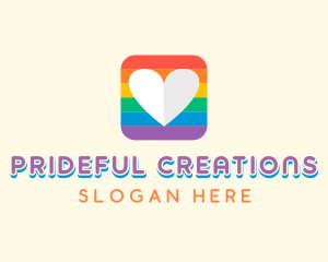 Pride - Rainbow Heart Pride logo design