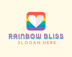 Rainbow Heart Pride logo design