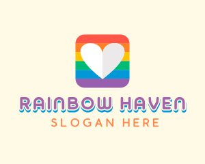 Rainbow Heart Pride logo design