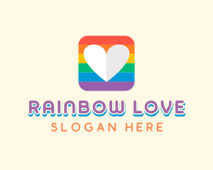 Lesbian - Rainbow Heart Pride logo design