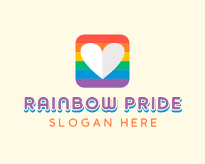 Rainbow Heart Pride logo design