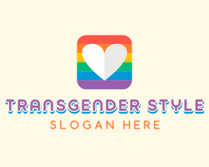 Rainbow Heart Pride logo design