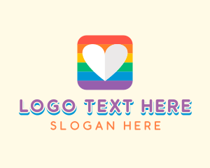 Pride - Rainbow Heart Pride logo design