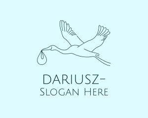 Baby Delivery Stork Bird Logo