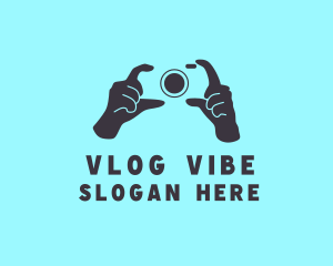 Vlogging - Photography Camera Hands logo design