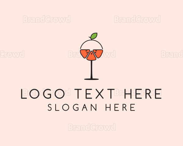 Orange Cocktail Drink Logo