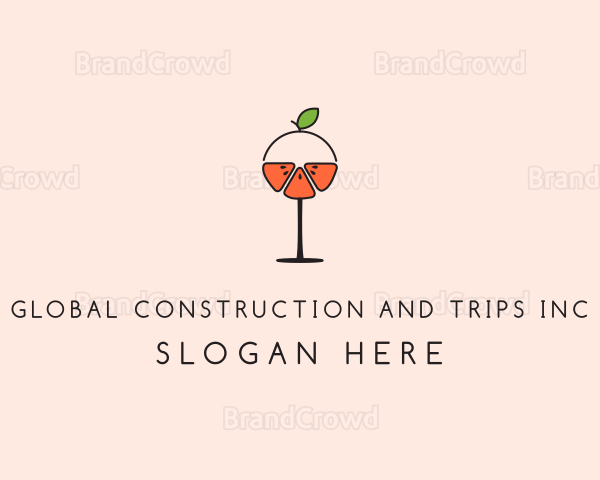 Orange Cocktail Drink Logo