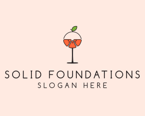 Orange Cocktail Drink  Logo
