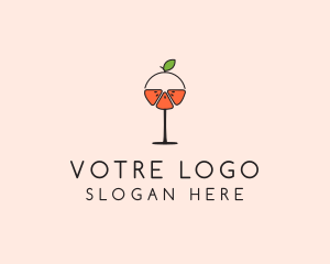 Bistro - Orange Cocktail Drink logo design