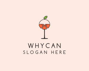 Wine Bar - Orange Cocktail Drink logo design