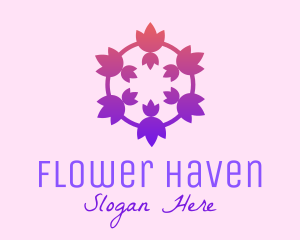 Tulip Flower Crown logo design