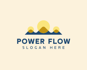 Solar Power Mountain  logo design