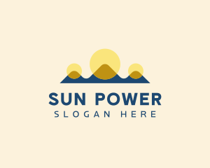 Solar Power Mountain  logo design