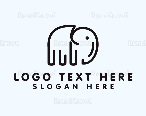 Minimalist Outline Elephant Logo