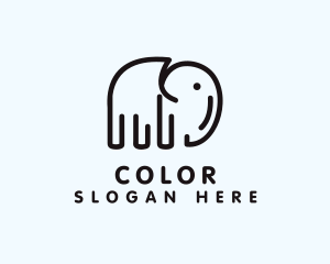 Minimalist Outline Elephant  Logo