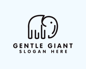 Minimalist Outline Elephant  logo design