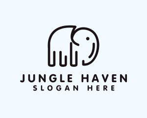 Minimalist Outline Elephant  logo design