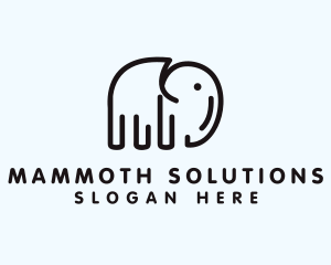 Mammoth - Minimalist Outline Elephant logo design