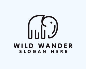 Minimalist Outline Elephant  logo design