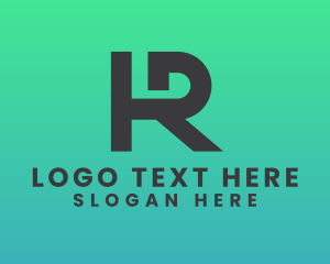 Stroke - Modern Monogram Letter HR logo design